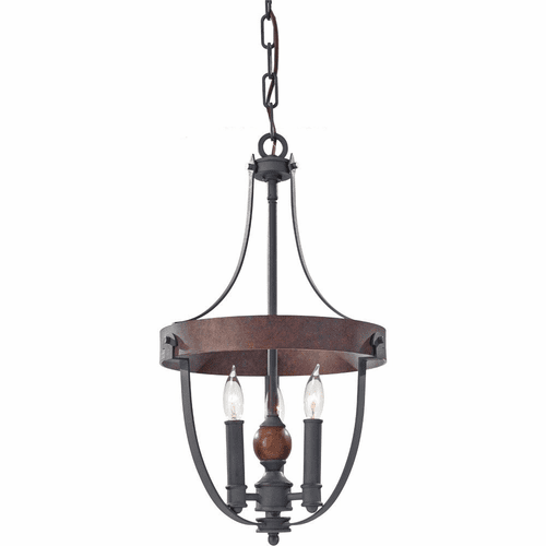 Feiss Alston 3-LT Single Tier Chandelier - Brick/Acorn - F2795/3AF/CBA
