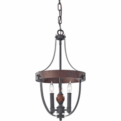 Feiss Alston 3-LT Single Tier Chandelier - Brick/Acorn - F2795/3AF/CBA
