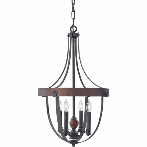 Feiss Alston 4-LT Single Tier Chandelier - Brick/Acorn - F2798/4AF/CBA