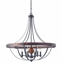 Feiss Alston 6-LT Single Tier Chandelier - Brick/Acorn - F2796/6AF/CBA