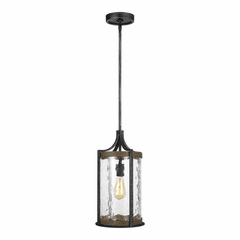 Feiss Angelo 1-LT Pendant - Weathered Oak/Slate Grey Metal - P1511DWK/SGM