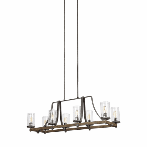 Feiss Angelo 8-LT Island Chandelier - Weathered Oak - F3136/8DWK/SGM