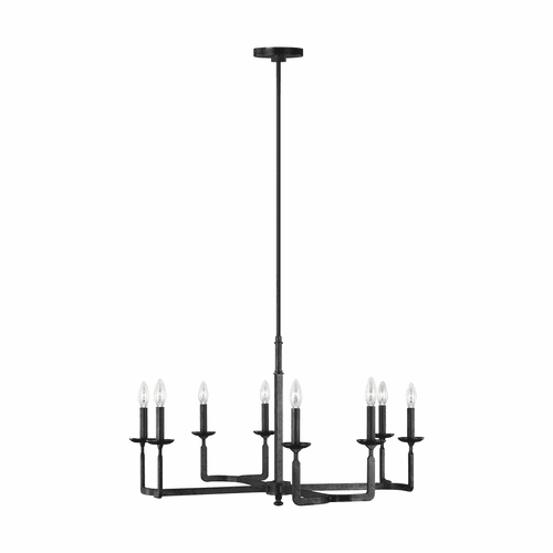 Feiss Ansley 8-LT Chandelier - Aged Iron - F3291/8AI