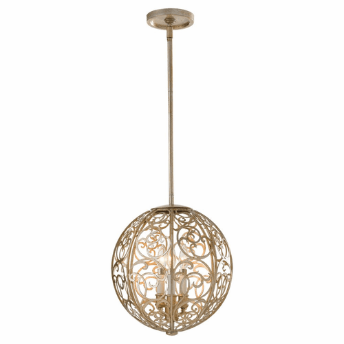 Feiss Arabesque 3-Bulb Silver Leaf Patina Chandelier - F2538/3SLP