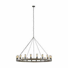 Feiss Avenir 20-LT Chandelier - Weathered Oak Wood / Forged Iron - F3933/20WOW/AF Feiss Avenir 20-LT Chandelier - Weathered Oak Wood / Forged Iron - F3933/20WOW/AF