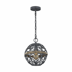 Feiss Avila 1-LT Pendant - Weathered Zinc/Weathered Oak - P1471WZC/WOW