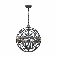 Feiss Avila 5-LT Chandelier - Weathered Zinc/Weathered Oak - F3220/5WZC/WOW Feiss Avila 5-LT Chandelier - Weathered Zinc/Weathered Oak - F3220/5WZC/WOW