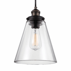 Feiss Baskin 1-LT Pendant - Painted Aged Brass/Dark Weathered Zinc - P1347PAGB/DWZ