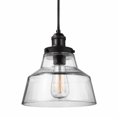 Feiss Baskin 1-LT Pendant - Painted Aged Brass/Dark Weathered Zinc - P1348PAGB/DWZ