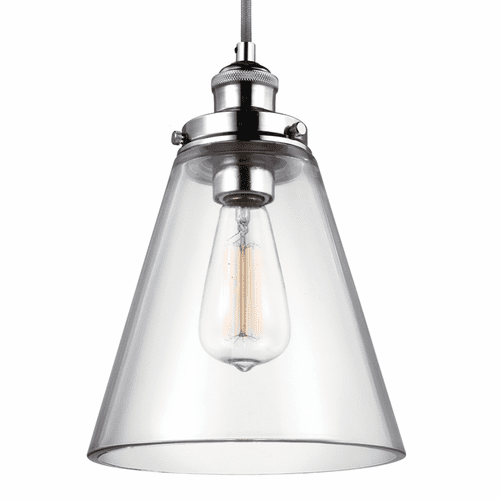 Feiss Baskin 1-LT Pendant - Polished Nickel - P1348PN