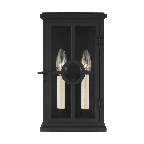 Feiss Belleville 2-LT Outdoor Wall Lantern - Textured Black - OL15300TXB