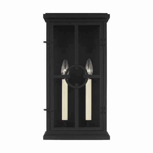 Feiss Belleville 2-LT Outdoor Wall Lantern - Textured Black - OL15301TXB