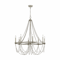 Feiss Beverly 8-LT Chandelier - French Washed Oak/White - F3332/8FWO/DWW