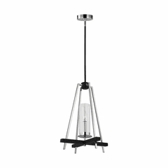 Feiss Broderick 1-LT Pendant - Textured Black / Chrome - P1472TXB/CH