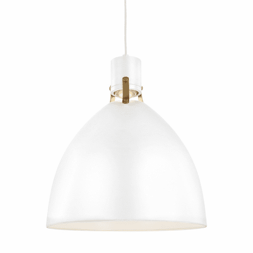Feiss Brynne 1-LT LED Pendant - Flat White / Chrome - P1443FWH-L1