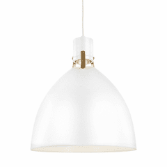 Feiss Brynne 1-LT LED Pendant - Flat White / Chrome - P1443FWH-L1 Feiss Brynne 1-LT LED Pendant - Flat White / Chrome - P1443FWH-L1