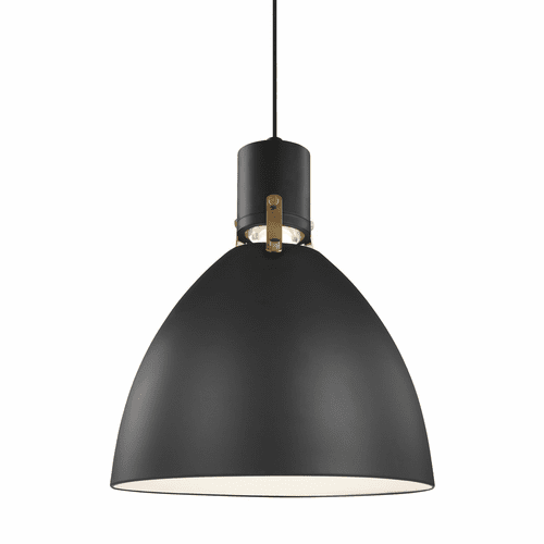 Feiss Brynne 1-LT LED Pendant - Matte Black / Chrome - P1442MB-L1