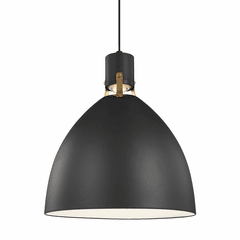 Feiss Brynne 1-LT LED Pendant - Matte Black / Chrome - P1443MB-L1 Feiss Brynne 1-LT LED Pendant - Matte Black / Chrome - P1443MB-L1