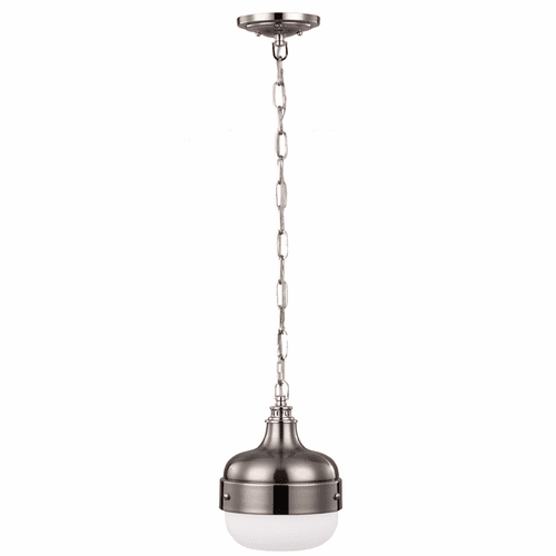 Feiss Cadence 1-LT Mini-Pendant - Polished Nickel / Brushed Steel - P1282PN/BS