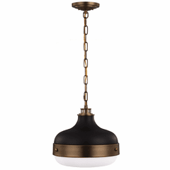 Feiss Cadence 2-LT Mini-Pendant - Dark Antique Brass / Matte Black - P1283DAB/MB Feiss Cadence 2-LT Mini-Pendant - Dark Antique Brass / Matte Black - P1283DAB/MB