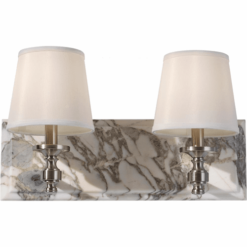 Feiss Carrollton 2-Bulb Brushed Steel Vanity Strip - VS34002-BS