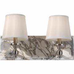 Feiss Carrollton 2-Bulb Brushed Steel Vanity Strip - VS34002-BS