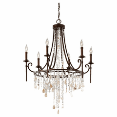 Feiss Cascade 6-LT Single Tier Chandelier - Heritage Bronze - F2660/6HTBZ Feiss Cascade 6-LT Single Tier Chandelier - Heritage Bronze - F2660/6HTBZ