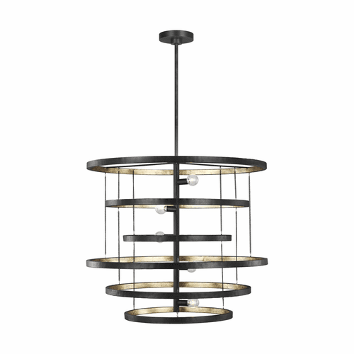 Feiss Celeste 5-LT Multi-Tier Chandelier - Aged Iron - F3340/5AI/ADB