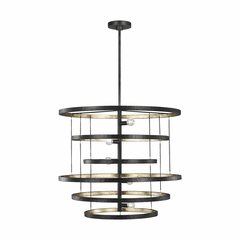 Feiss Celeste 5-LT Multi-Tier Chandelier - Aged Iron - F3340/5AI/ADB