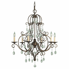 Feiss Chateau 6-LT Single Tier Chandelier - Mocha Bronze - F1902/6MBZ