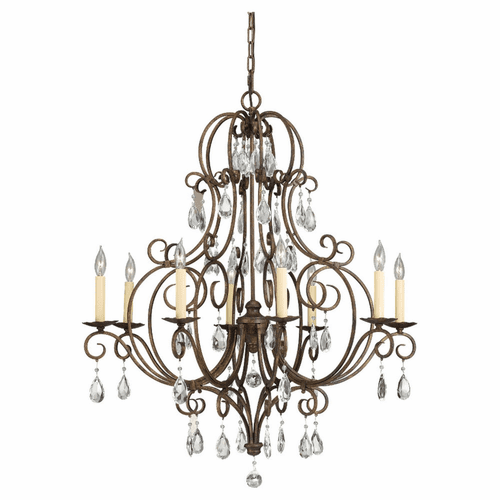 Feiss Chateau 8-LT Single Tier Chandelier - Mocha Bronze - F2303/8MBZ