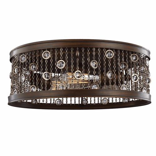 Feiss Colorado Springs 3-LT Flush Mount - Chestnut Bronze - FM449CSTB