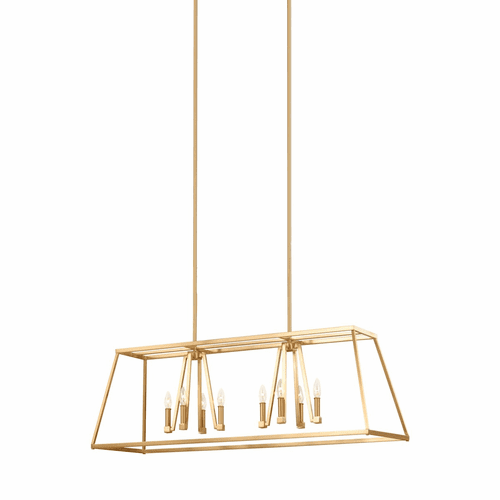 Feiss Conant 8-LT Island Chandelier - Gilded Satin Brass - F3152/8GSB