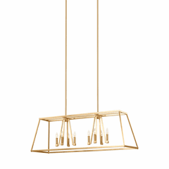 Feiss Conant 8-LT Island Chandelier - Gilded Satin Brass - F3152/8GSB