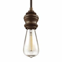Feiss Corddello 1-LT Mini-Pendant - Weathered Oak - P1368WO