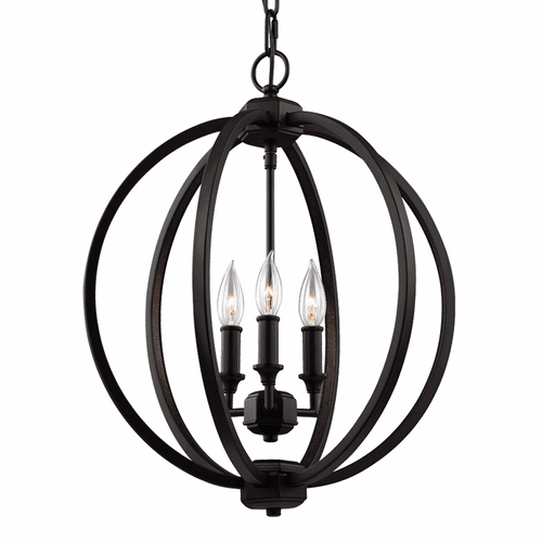 Feiss Corinne 3-LT Globe Pendant - Oil Rubbed Bronze - F3060/3ORB