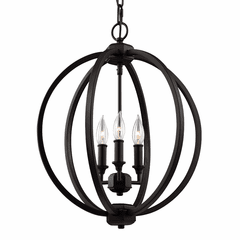 Feiss Corinne 3-LT Globe Pendant - Oil Rubbed Bronze - F3060/3ORB