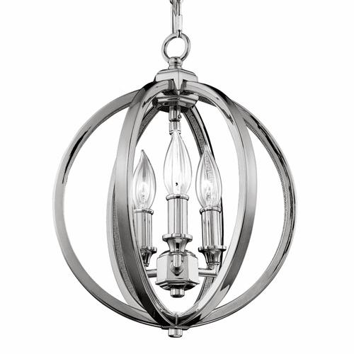 Feiss Corinne 3-LT Globe Pendant - Polished Nickel - F3059/3PN