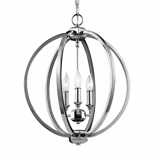 Feiss Corinne 3-LT Globe Pendant - Polished Nickel - F3060/3PN