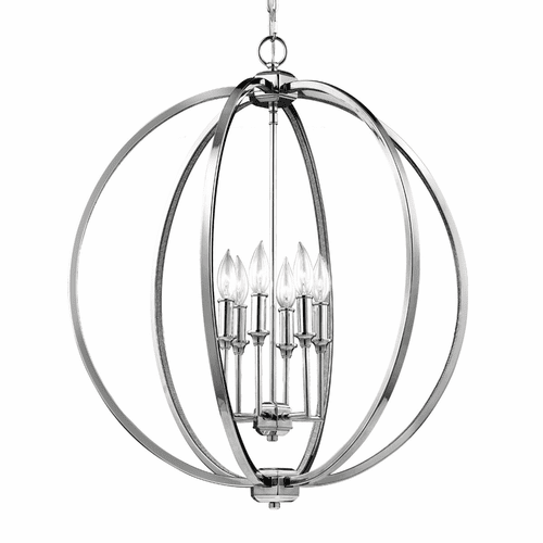 Feiss Corinne 6-LT Globe Pendant - Polished Nickel - F3061/6PN