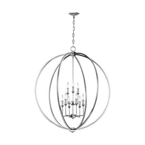 Feiss Corinne 9-LT Multi-Tier Chandelier - Polished Nickel - F3058/9PN