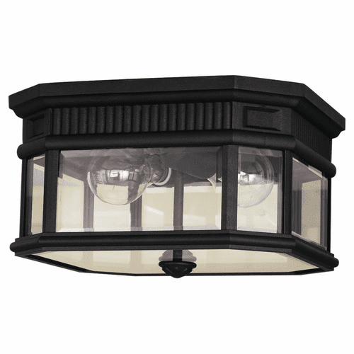 Feiss Cotswold Lane 2-LT Outdoor Flush Mount - Black - OL5413BK