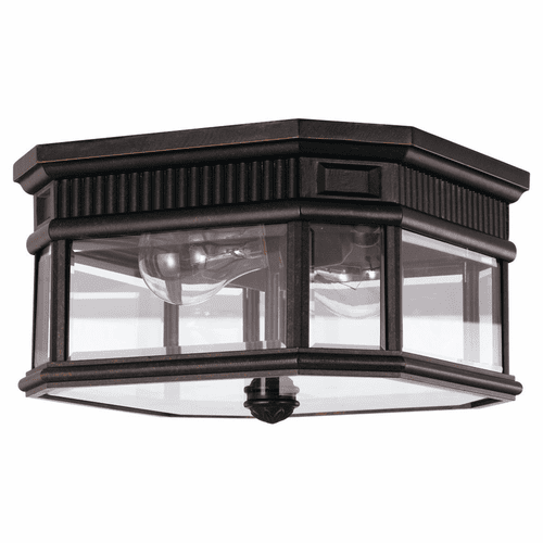Feiss Cotswold Lane 2-LT Outdoor Flush Mount - Grecian Bronze - OL5413GBZ