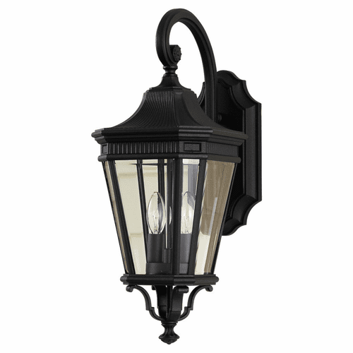 Feiss Cotswold Lane 2-LT Wall Lantern - Black - OL5401BK