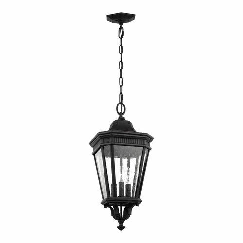 Feiss Cotswold Lane 3-LT Outdoor Hanging Lantern - Black - OL5431BK