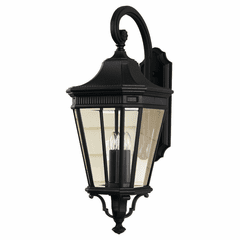 Feiss Cotswold Lane 3-LT Wall Lantern - Black - OL5404BK