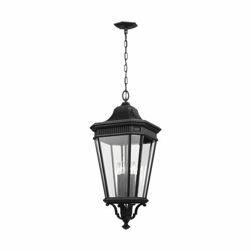 Feiss Cotswold Lane 4-LT Outdoor Hanging Lantern - Black - OL5414BK