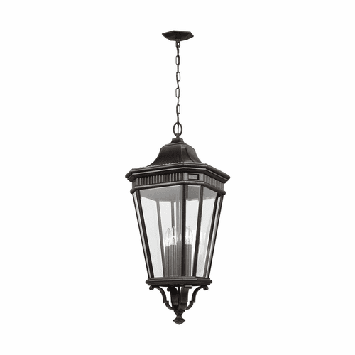 Feiss Cotswold Lane 4-LT Outdoor Hanging Lantern - Grecian Bronze - OL5414GBZ