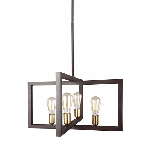 Feiss Finnegan 4-LT Chandelier - New World Bronze - F3145/4NWB
