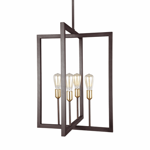 Feiss Finnegan 4-LT Chandelier - New World Bronze - F3146/4NWB
